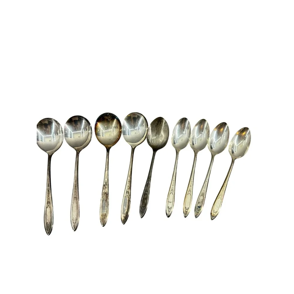 17pc Knives Spoons Vtg Wm Rogers Oneida Silverplate Debutante‎ Grandeur Princess